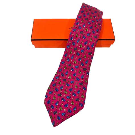 hermes mens chevron solid tie fuschia